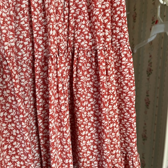 Smocked Tiered Full skirt Floral Dress - Picture 3 of 4